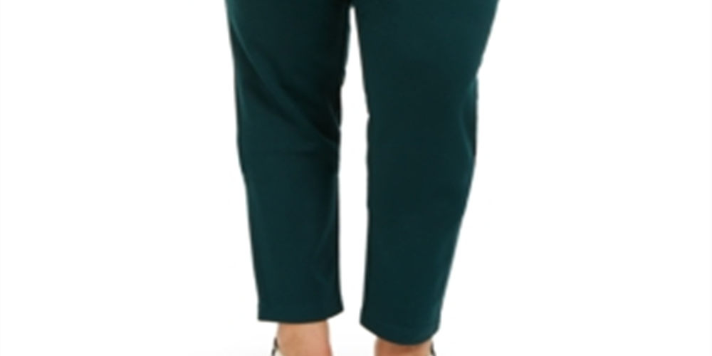 INC International Concepts Women's Skinny Pull on Ponte Pants Green Size 18W
