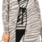 INC International Concepts Women's Zebra Completer Sweater Gray Size X-Small