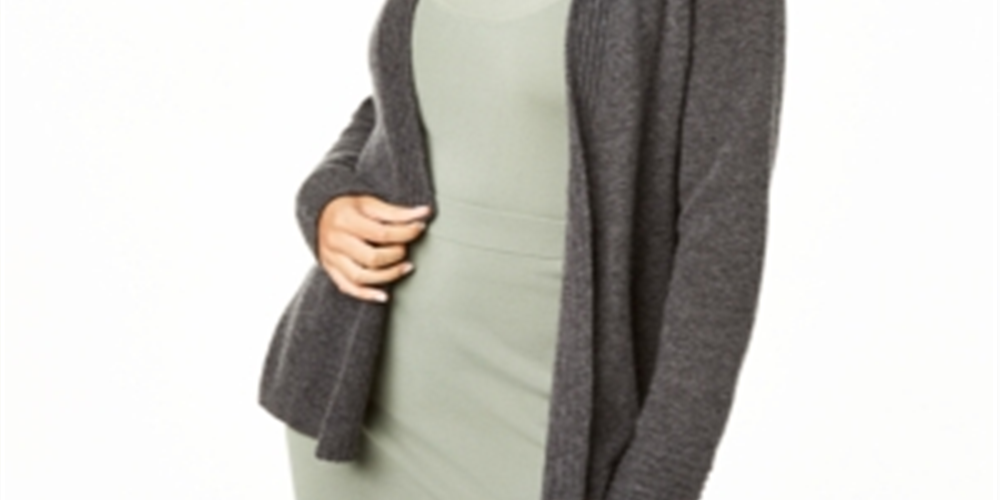 Charter Club Women's Open-Front Cashmere Cardigan Heather Cinder Gray Size XL
