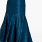 R & M Richards Women's Off the Shoulder Floral Lace Mermaid Dress Peacock Blue Size 12 Petite