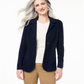 Charter Club Women's Pure Cashmere Blazer Blue Size Petite S/M