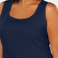 Karen Scott Women's Cotton Square Neck Tank Top Blue Size 2X