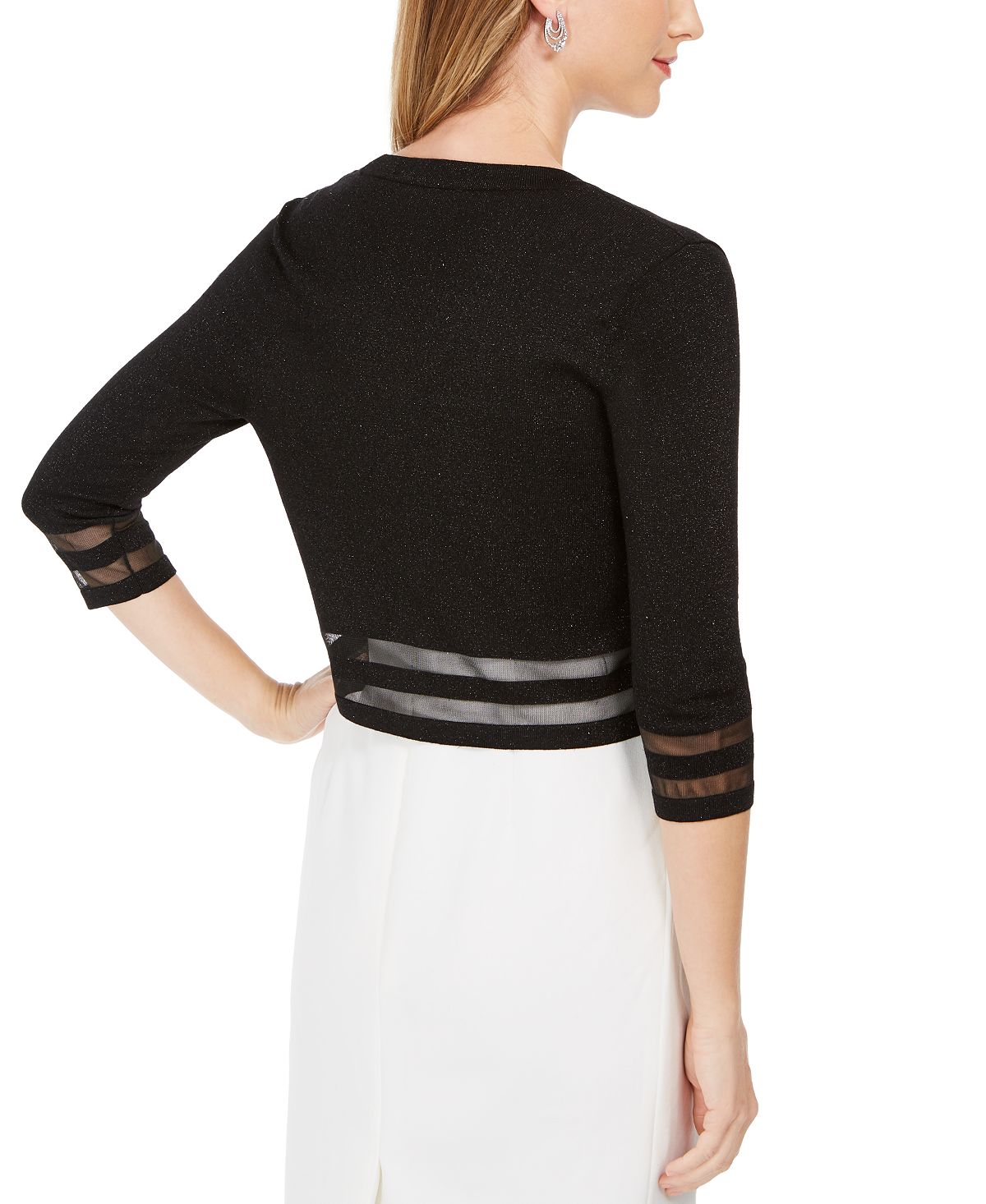 Jessica Howard Women's Illusion Hem Sweater Black Size Petite L
