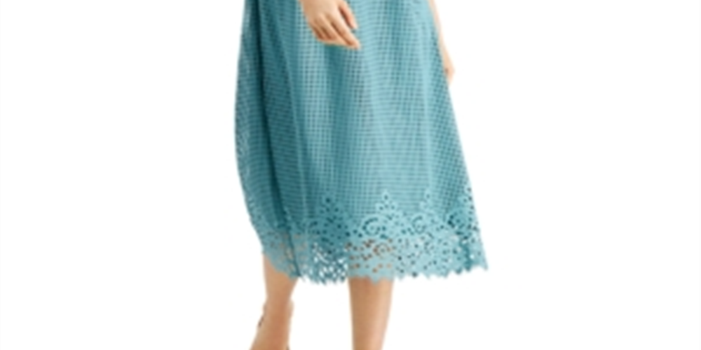 Alfani Women's Lace MIDI Dress Aqua Size 2