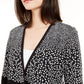 Alfani Women's Printed Asymmetric Open Front Cardigan Black Size Petite S/M