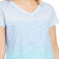 Style & Co Women's Cotton Printed Top Blue Size PP