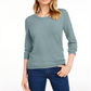 Maison Jules Women's Crewneck 3/4 Sleeve Sweater Blue Size X-Small