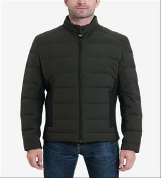 Michael Kors Men's Full Zip Down Mix Media Puffer Jacket Green Size XX-Large