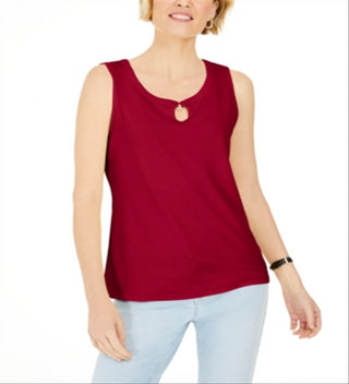 Karen Scott Women's Keyhole Hardware Tank Red Size X-Small