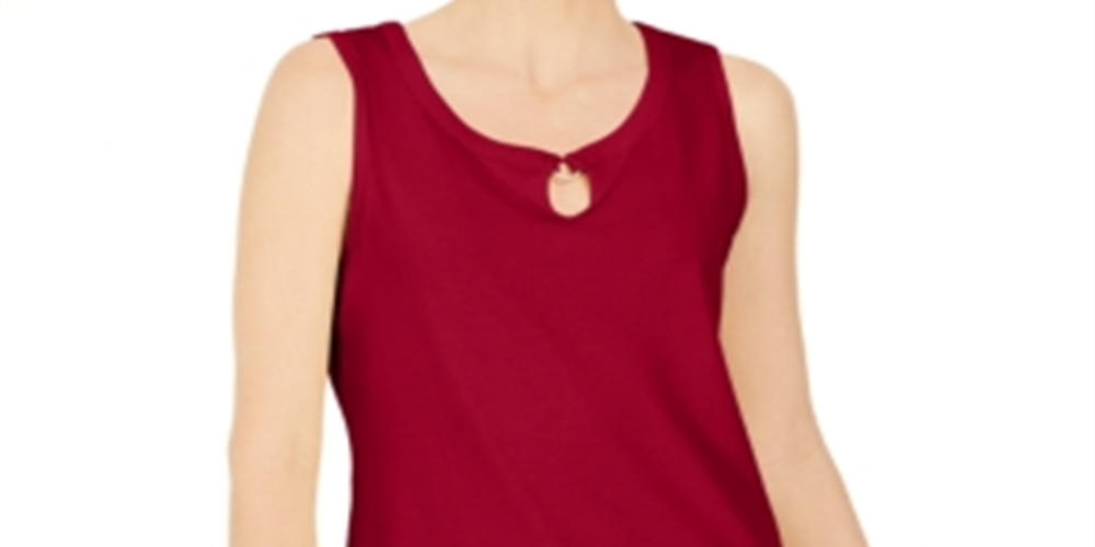 Karen Scott Women's Keyhole Hardware Tank Red Size X-Small