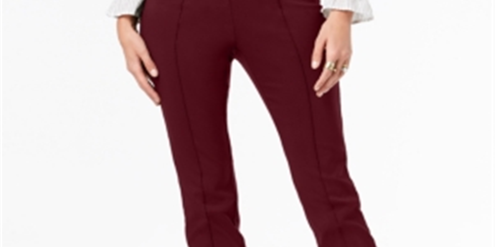 Style & Co Women's Pull on Skinny Pants Wine Size Large