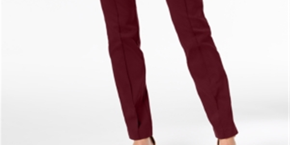 Style & Co Women's Pull on Skinny Pants Wine Size Large