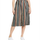 Ultra Flirt Junior's Striped MIDI Skirt Black Size Small