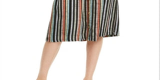 Ultra Flirt Junior's Striped MIDI Skirt Black Size Small