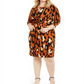 MSK Womens Gathered Animal Print 3/4 Sleeve Jewel Neck Knee Length Sheath Party Dress Orange Size 2X