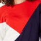Hippie Rose Junior's Colorblock Quarter Zip Sweatshirt Red Size X-Large