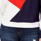 Hippie Rose Junior's Colorblock Quarter Zip Sweatshirt Red Size X-Large