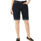 INC International Concepts Women's Curvy Fit Tikglo Cuffed Denim Shorts Blue Size 0