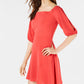 Bar III Women's Fit Flare a line Dress Orange Size8