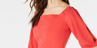 Bar III Women's Fit Flare a line Dress Orange Size8