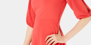 Bar III Women's Fit Flare a line Dress Orange Size8