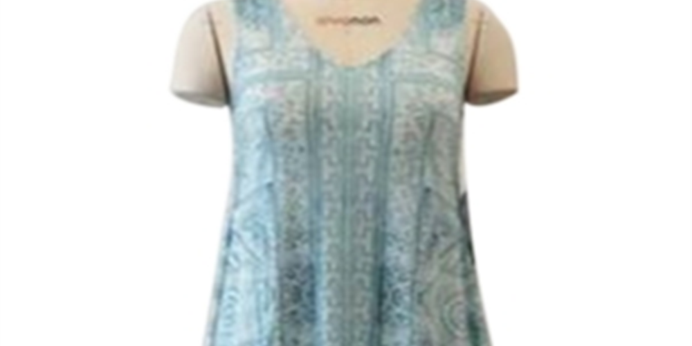 Style & Co. Women's Stretch Printed Casual Dress Blue Size XS