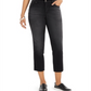 Style & Co Women's Straight Leg Cropped Denim Jeans Black Size 2
