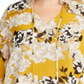 Calvin Klein Women's Plus Floral Print Ruffle Top Yellow Size 1X