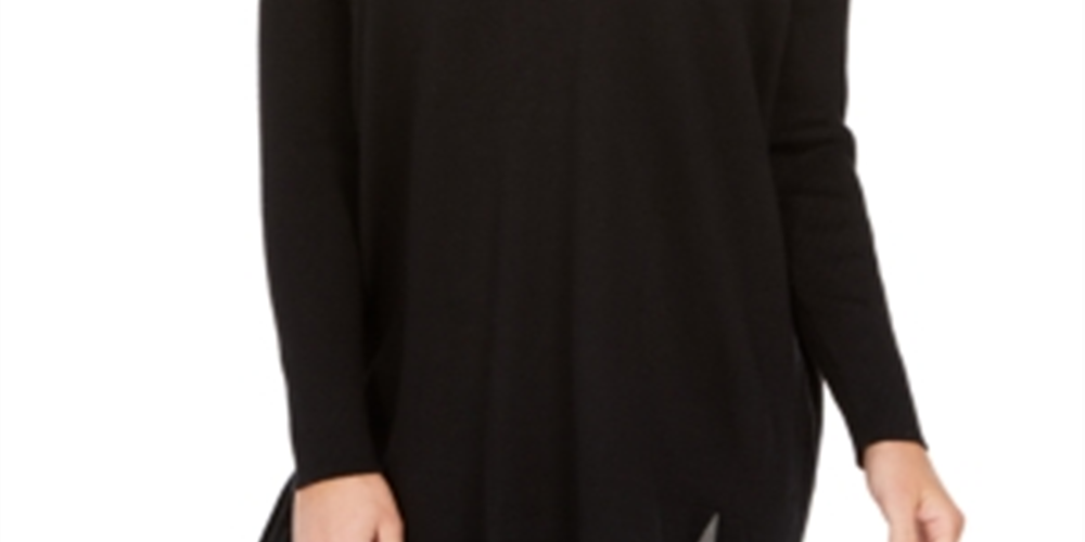 Style & Co Women's V Neck Tunic Black Size Petite M