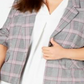 Bar III Women's Trendy Open Front Plaid Jacket Gray Size 18W