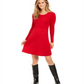 Style & Co Women's Ribbed Sweater Dress Red Size Petite S