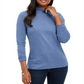 Karen Scott Women's Long Sleeve Mock Neck Cotton Top Blue Size Petite XL