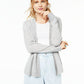 Charter Club Women's Open Front Cashmere Cardigan Silver Size Petite L