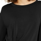 INC International Concepts Women's Earth Twist Front Sweatshirt Black Size M