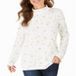 Karen Scott Women's Petite Snowy Glory Mock-Neck Top  White Size Petite M