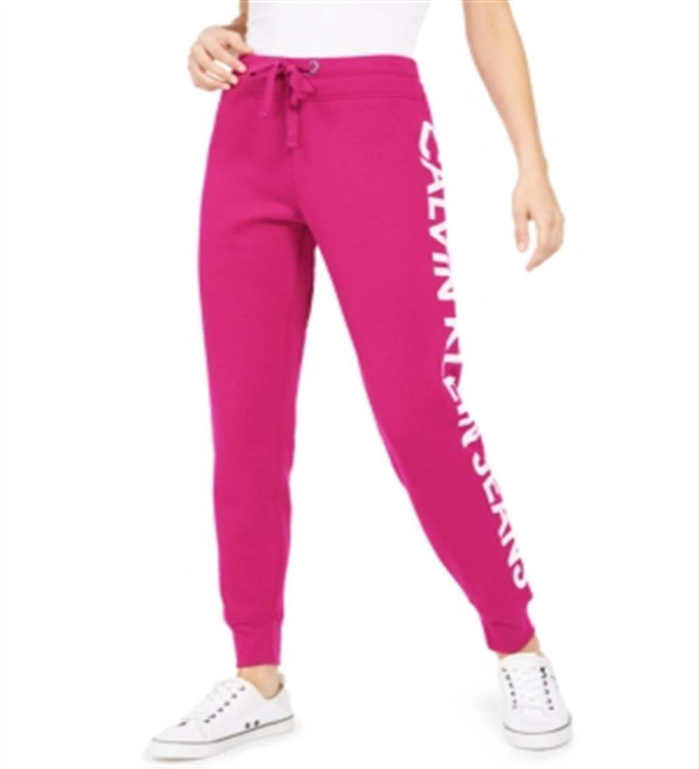 Calvin Klein Women's Jeans Graphic Jogger Pants Pink Size Small