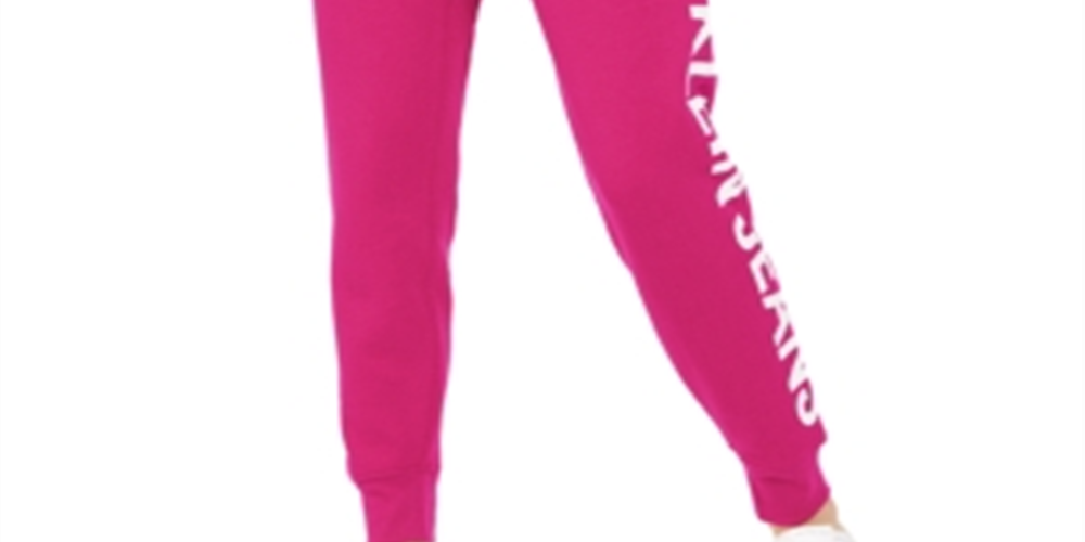 Calvin Klein Women's Jeans Graphic Jogger Pants Pink Size Small