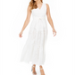 Calvin Klein Women's Embroidered Maxi Dress White- Size 12