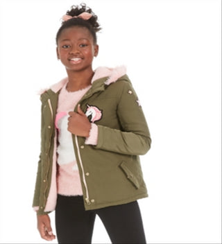 Epic Threads Big Girl's Unicorn Patch Jacket Green Size X-Large