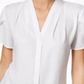 Calvin Klein Women's Ruffle Caplet Sleeve Top White Size X-Large