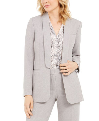 Calvin Klein Women's Parker Open Front Blazer Gray Size 4 Petite