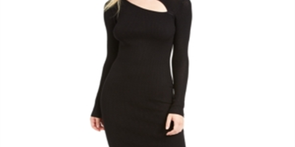 Guess Women's Zemira Pointelle Dress Black Size XL