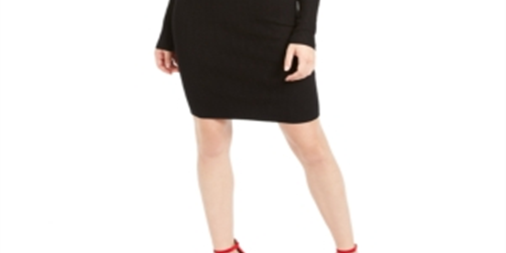 Guess Women's Zemira Pointelle Dress Black Size XL