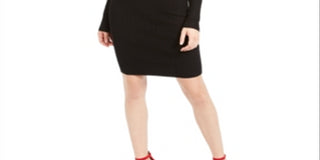 Guess Women's Zemira Pointelle Dress Black Size XL