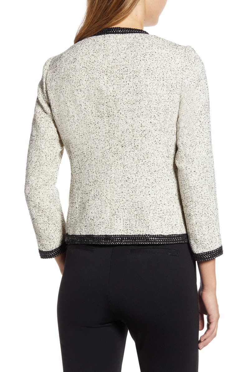 Anne Klein Women's Zippered Textured Jacket -Beige Size 16