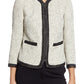 Anne Klein Women's Zippered Textured Jacket -Beige Size 16
