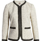 Anne Klein Women's Zippered Textured Jacket -Beige Size 16