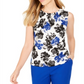 Calvin Klein Women's Floral Suit Separate Blouse Blue Size Petite