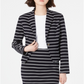 Calvin Klein Women's Striped One Button Jacket Gray Size 6