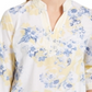 Charter Club Women's Cotton Embroidered Printed Voile Tunic Yellow Size Petite